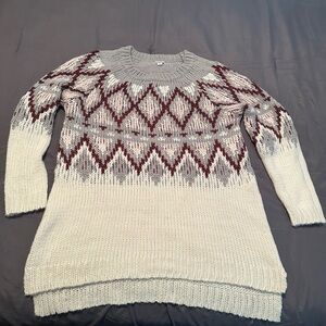 Sweater made by Merona XXL cream, burgundy and grey. No damage smoke free home.